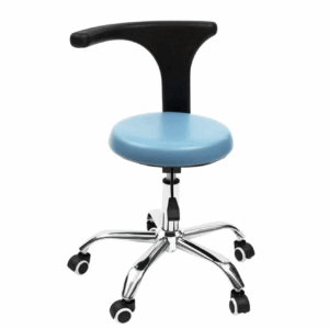 Taburete clínico - Silla, patas metálicas. Celeste (P1)